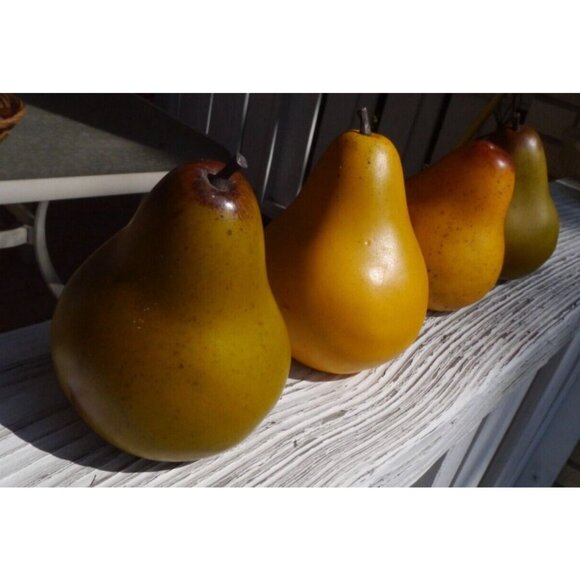 Faux Fruit Basket Decor Lot 9 Realistic Plastic Apples & Pears Staging Prop - Picture 10 of 11